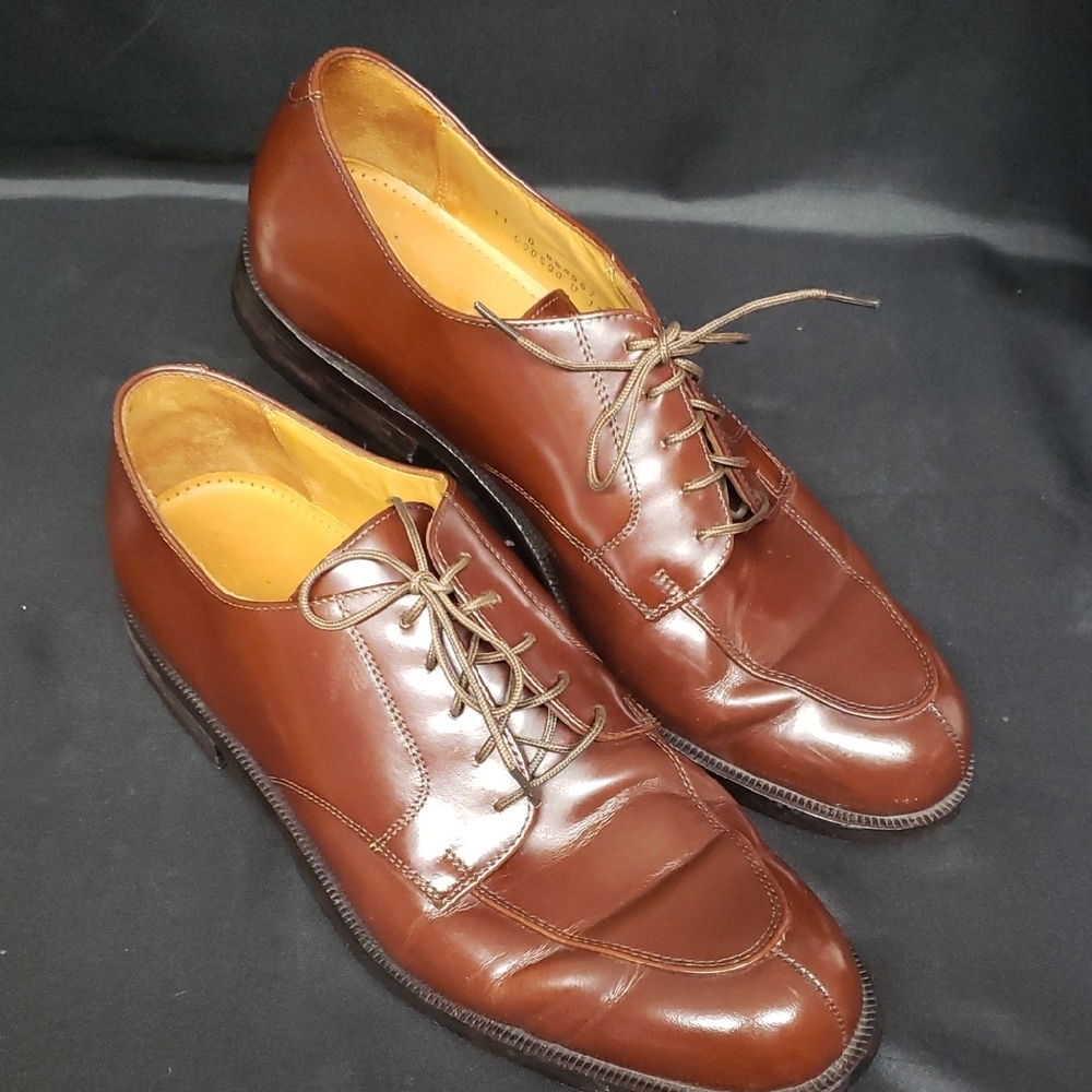 Cole Haan City Cognac Brown Leather Men's Lace-up Shoes, Size 11
